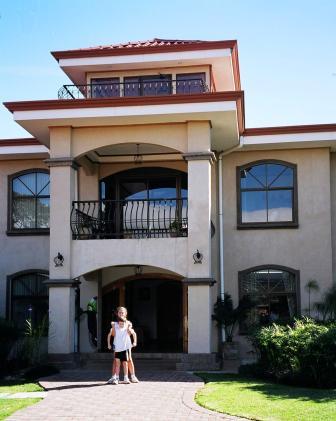 Darby and Grayson in front of CPI Herdeia Campus